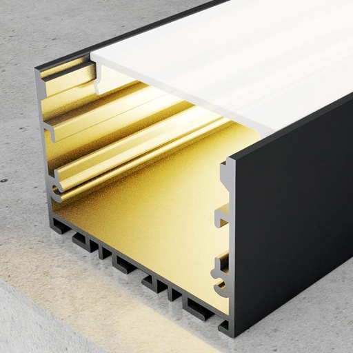[PN15] Perfil de Aluminio Lacado Negro - 1.5 Metros 