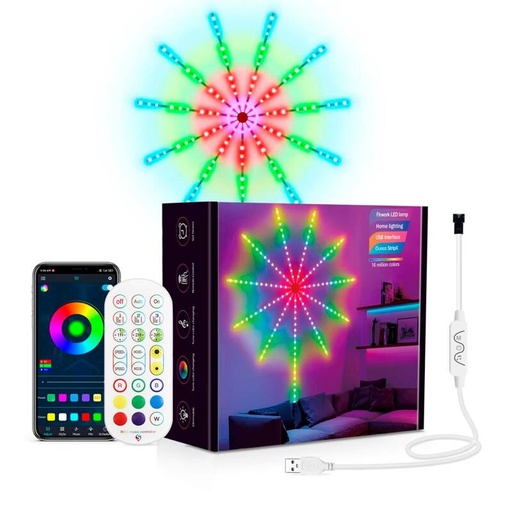 [SKS] Tira LED Digital SPI RGBICSKS KIT Efecto Fuegos Artificiales con Mando