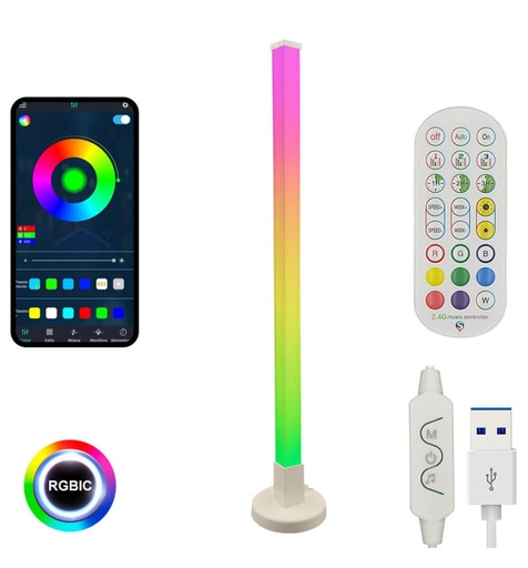 [92132] Lámpara de Pie 10W - Ambient Light - RGBW DIGITAL + Control remoto + App - 150cm