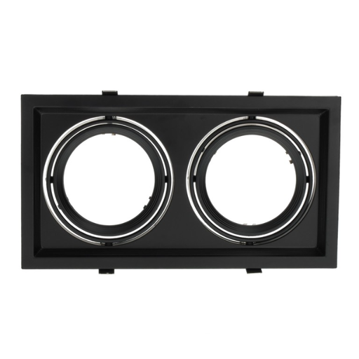 [MAR111] Marco orientable doble para AR111 color negro