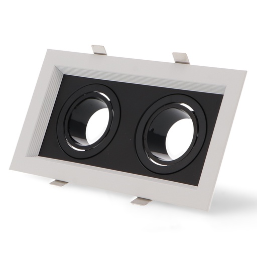 [aroc2] Bombilla LED GU10/MR16 Aro Cuadrado Doble Para Módulo GU10 / MR16