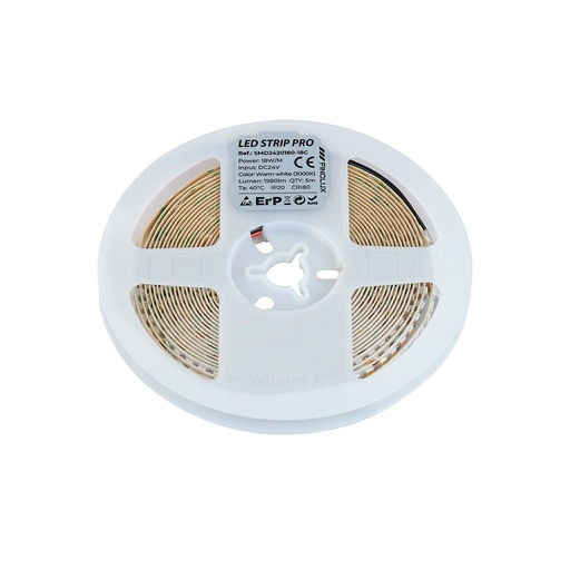 [SMD2420180-18C] Tiras LED SMD2835 3000K 24V IP20 180Leds/m 5m 1980LM