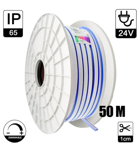 [92181] Neón LED Flexible 24V 13W/m - Bobina 50M  6x12mm - Corte cada 1cm - Azul
