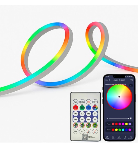 [91376] Neón LED Flex - RGB MAGIC SMART - Pack 5M IP67 - Control Remoto + APP