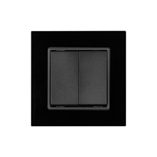 [ENK-0201-N] Enkel Interruptor doble encendido/apagado 10A 250V Negro