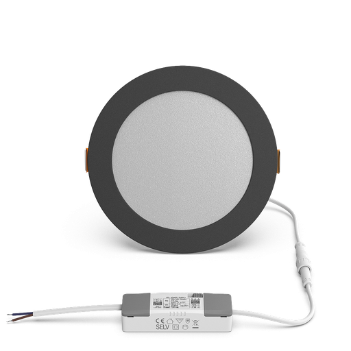 [80355] LED Slim Downlight - Luitbert 12W Negro