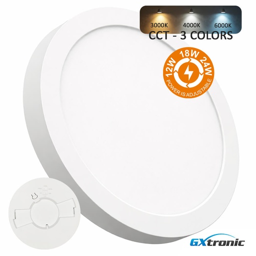 [PNRS24W-CCT-91550] Plafón LED + Downlight Circular 12W-18W-24W | NEW MOSS SLIM | 3CCT | IP44
