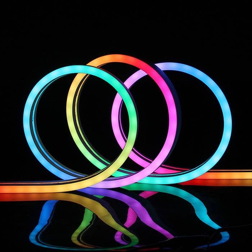 [NE1265-6RGB] Tira LED Neon Flex Silicona 10W/m RGB SMD2835 DC12V corte 27.7mm IP65