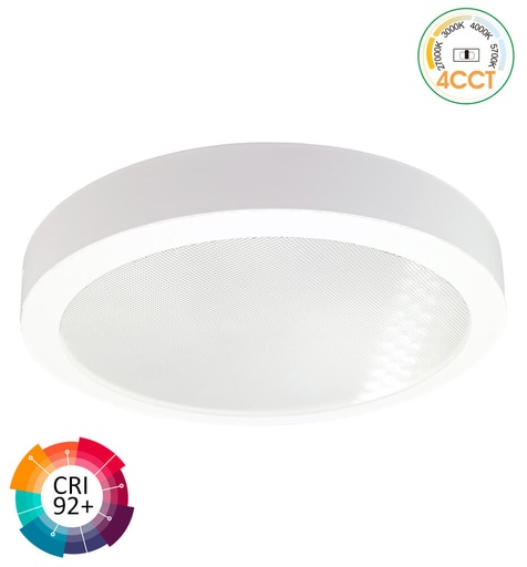 [91462] Plafón LED Superficie Circular 24W | 4CCT | UGR19 |SMD2835 140Lm/W | CRI92
