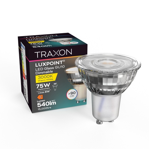 [44955] LED Bombilla GU10 Cristal Dimable 6W 36 3000K