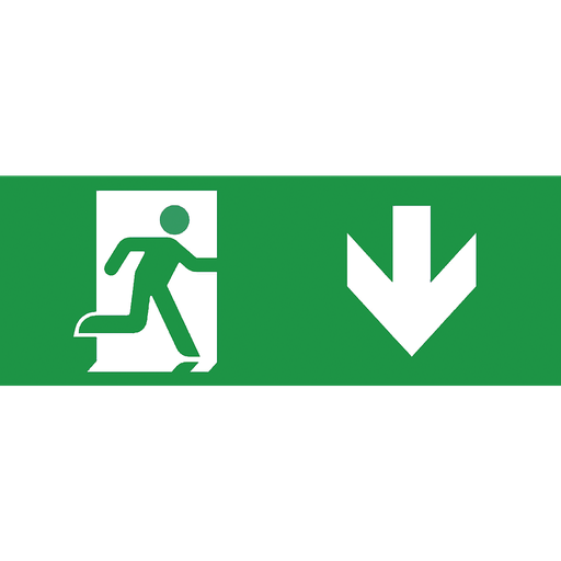[08055] Cartel verde seal salida verde hacia abajo para emergencia bulkhead