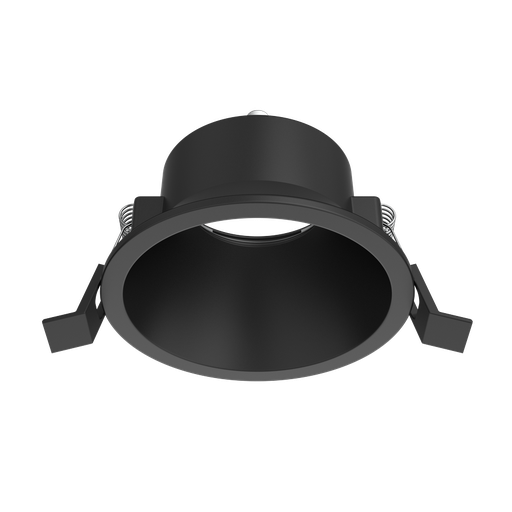 [80755] Aro circular profundo fijo DT009 para bombilla LED GU10 aluminio corte 75 Negro