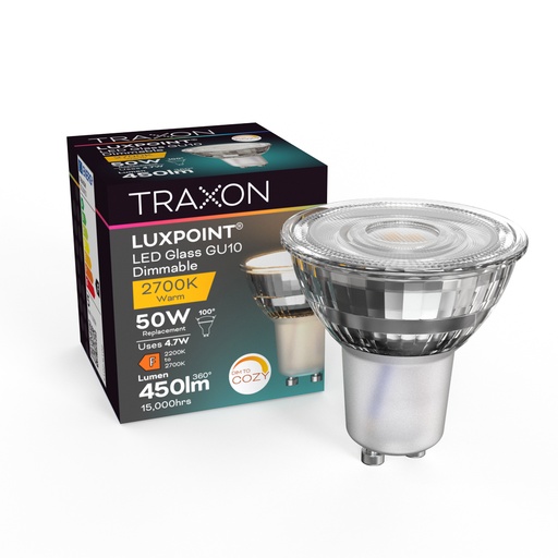[45255] LED Bombilla GU10 Cristal 4.7W 100 2700K-2200K DIM TO COZY