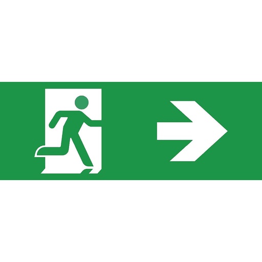 [07855] Cartel verde seal salida verde hacia derecha para emergencia bulkhead