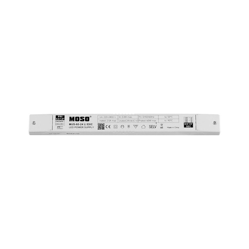 [MUS-60-24 LI EXC] MOSO® Fuente de Alimentación LED Slim 220-240V, IP20, 24V 60W