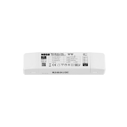 [MLS-60-24 LI EXC] MOSO® Fuente de Alimentación LED Serie MLS 220-240V, IP20, 24V 60W