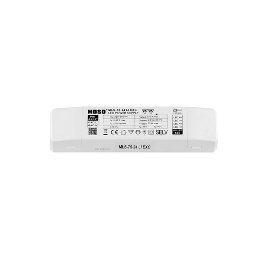 [MLS-75-24 LI EXC] MOSO® Fuente de Alimentación LED Serie MLS 220-240V, IP20, 24V 75W