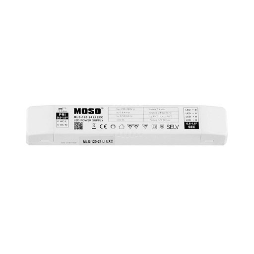 [MLS-120-24 LI EXC] MOSO® Fuente de Alimentación LED Serie MLS 220-240V, IP20, 24V 120W