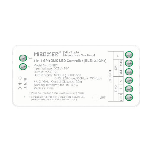 [20068] Controlador LED SPI+DMX 5 en 1 BLE 2.4GHz (MiBoxer SPIB5)