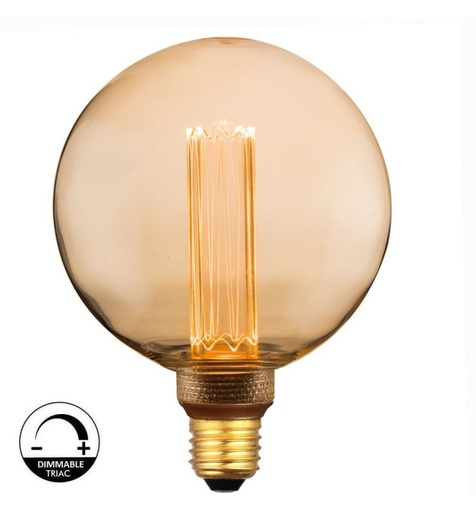 [91607] Bombilla LED E27 Bombilla filamento G125 4W E27 2200K clear