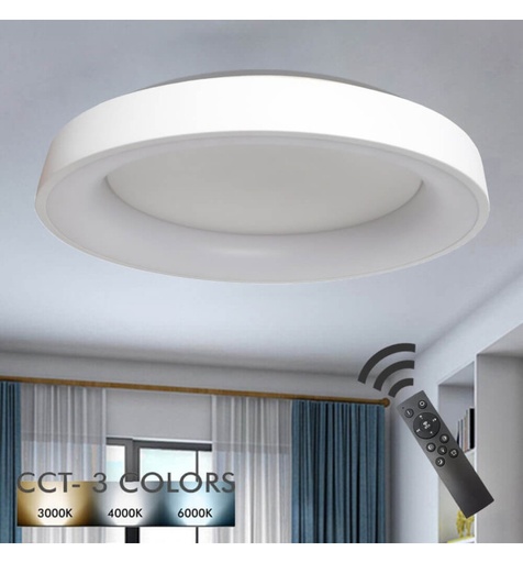 [8024] Plafón LED 36W FRANKFURT - Dimable - CCT + Mando Control - Ø475mm