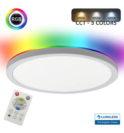[cl18w-91131] Plafn LED 18W RGB+CCT - Control Remoto - Chip
