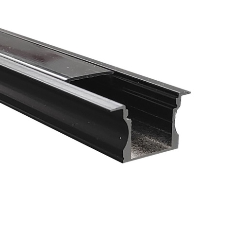 [8136n] Perfil Negro 2 metros Aluminio - U - para