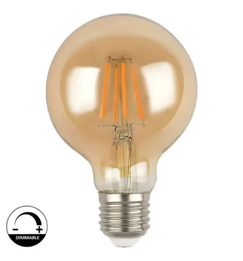 [g125dim8w] Bombilla LED Filamento Vintage 8W E27 G125 Dimma