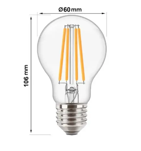[A60FM8W] Bombilla LED Filamento 8W E27 A60