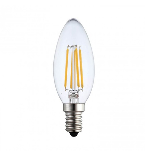 [c35fm4w] Bombilla LED Filamento Vela 4W E14 C35 2700k