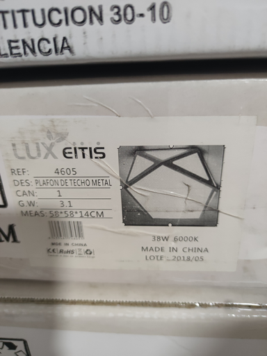 [4605] PLAFON ALUMINIO LED INTEG.6000K 38W 3040LM 
