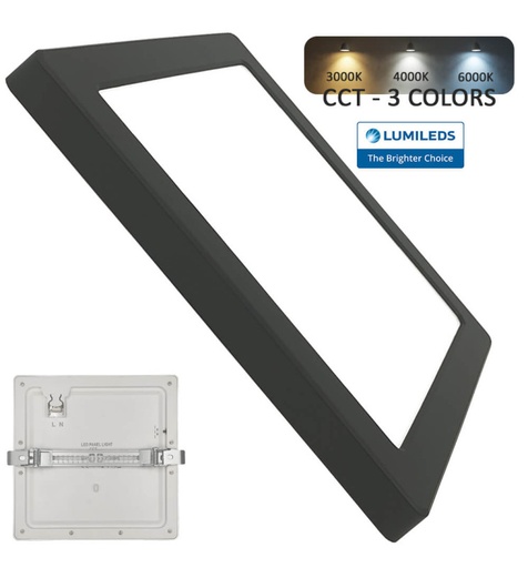 [lpn24w-cctn] Downlight + Plafn LED - Cuadrado- MOSS negro 24w 91265