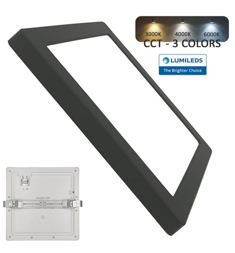 [lpn18w-cctn] Downlight + Plafn LED - Cuadrado- MOSS negro 18w 91264