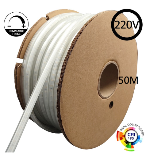 [TIRA LED 220V8W] Tira LED Con Cable Rectificador - 220V | 120LED/M 