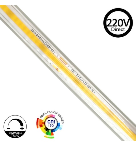 [TIRALEDCOB220] Tira LED COB 220V| 320 LED/M | | FLIP CHIP | 800Lm | 10W/M 